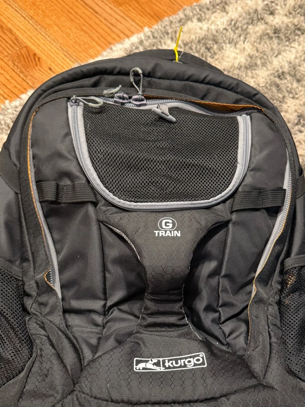 Kurgo G-Train Black and Orange Travel Backpack for Men
